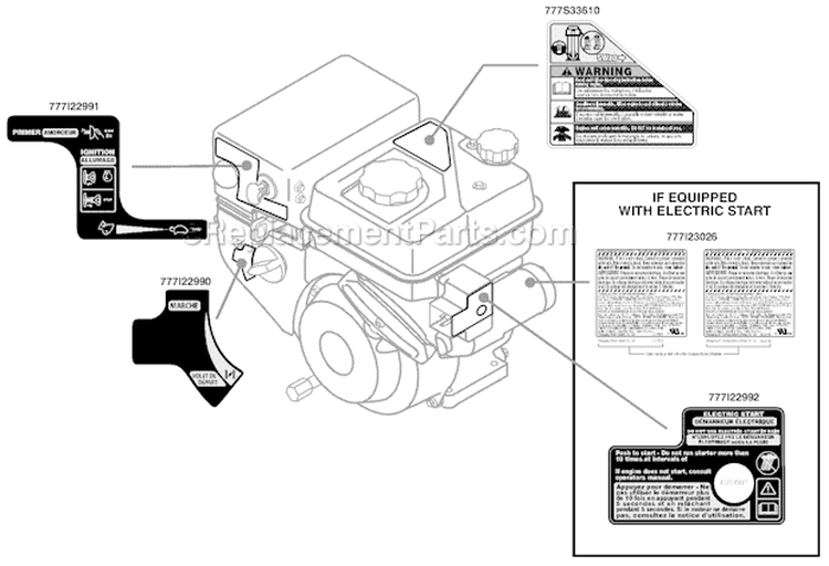 Muffler And Engine Shroud Diagram and Parts List for 31AS62EE700 2011 Yard Machines Snow Blower